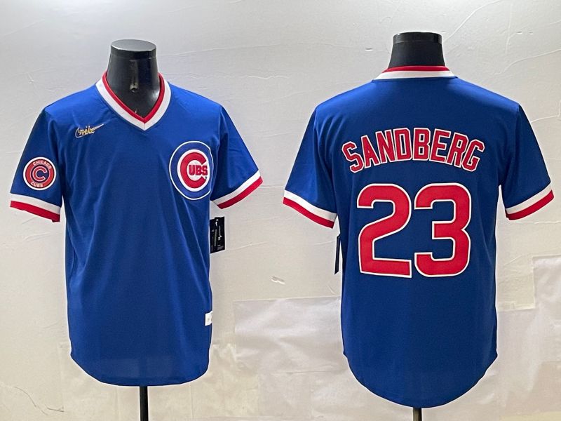Men Chicago Cubs #23 Sandberg Blue Throwback Game 2025 Nike MLB Jersey style 3161->kansas city royals->MLB Jersey